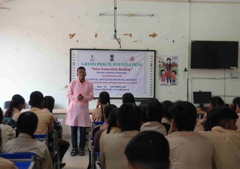 Green Pencil Foundation Conducts Youth Sensitisation Programme at GMSSS Sector 28, Faridabad